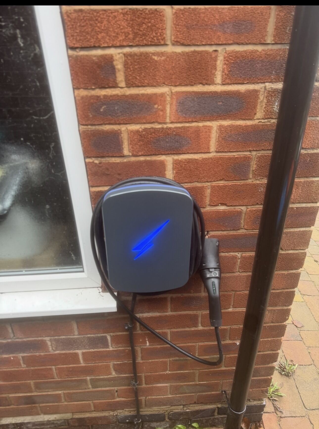 Hypervolt Home Pro 3 by Hypervolt — professional EV charger installation Cheshire, From £1,055 Hypervolt Home Pro 3 EV charger installation in Cheshire by Evans Electrical Services — Hypervolt home charging unit professionally wall-mounted